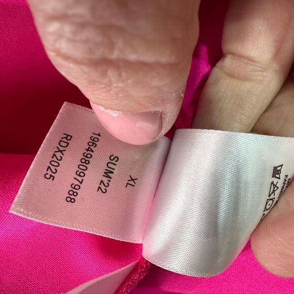 NWT RACHEL Rachel Roy One Shoulder Dress Pink Sizzle XL Elegant Party Cocktail - Picture 12 of 12